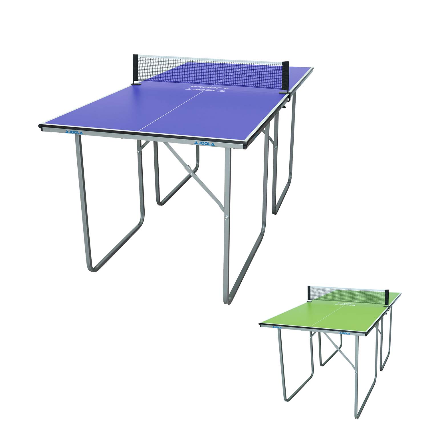 Blue and green JOOLA Midsize Compact Sport Ping Pong Table