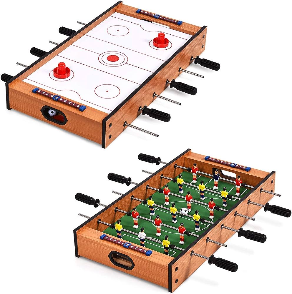 Giantex 2-in-1 mini game table - foosball and air hockey combo