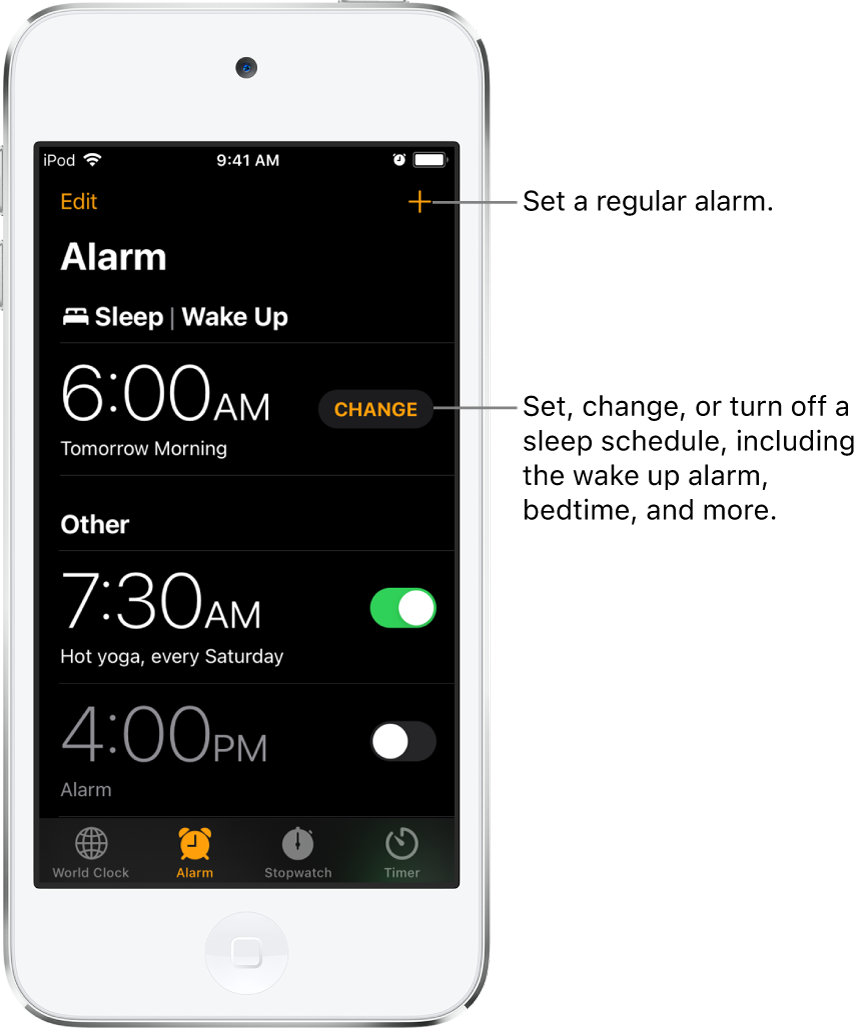 Iphone with alarm setting screen